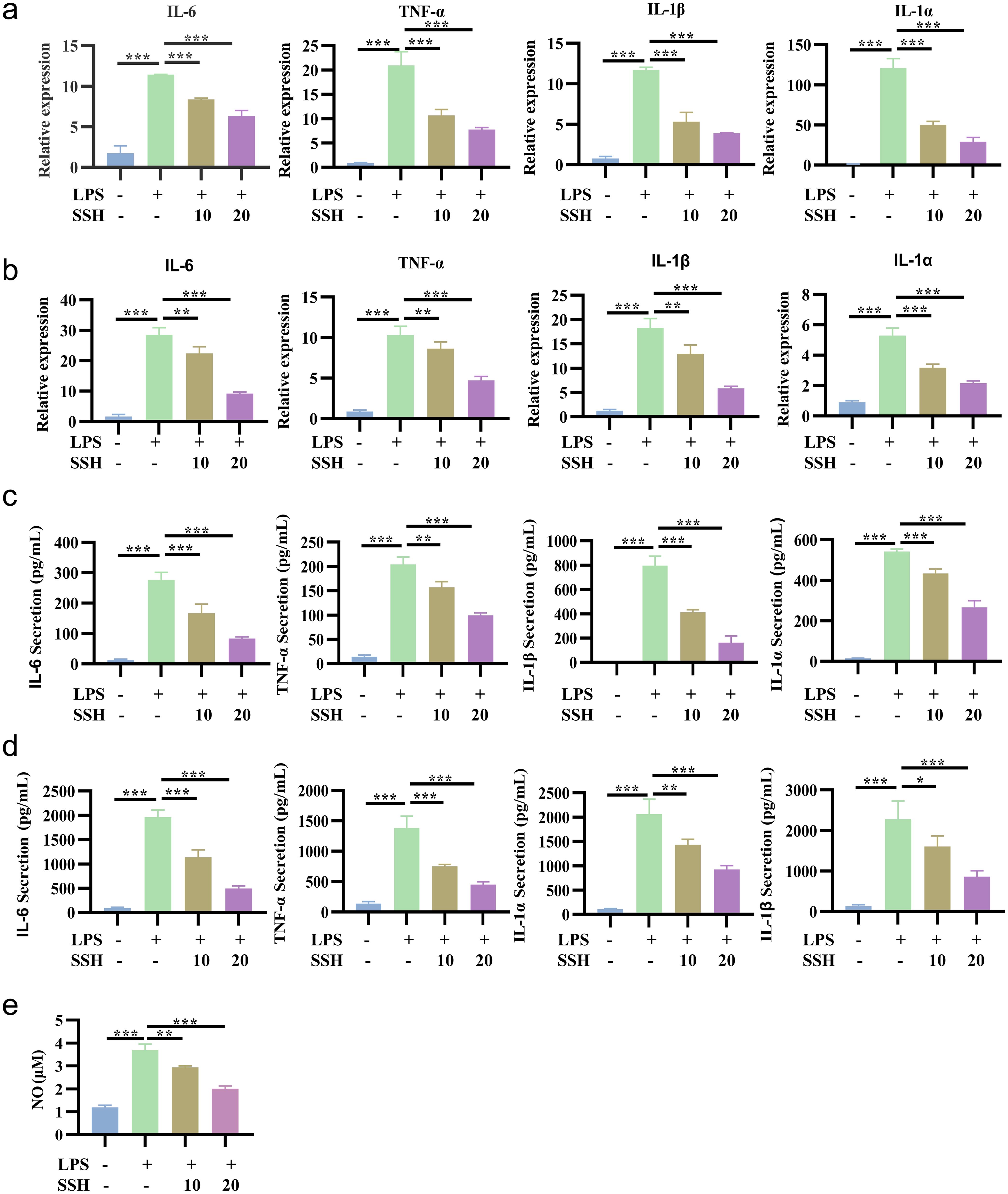 SSH significantly inhibited the inflammatory phenotype of macrophages.