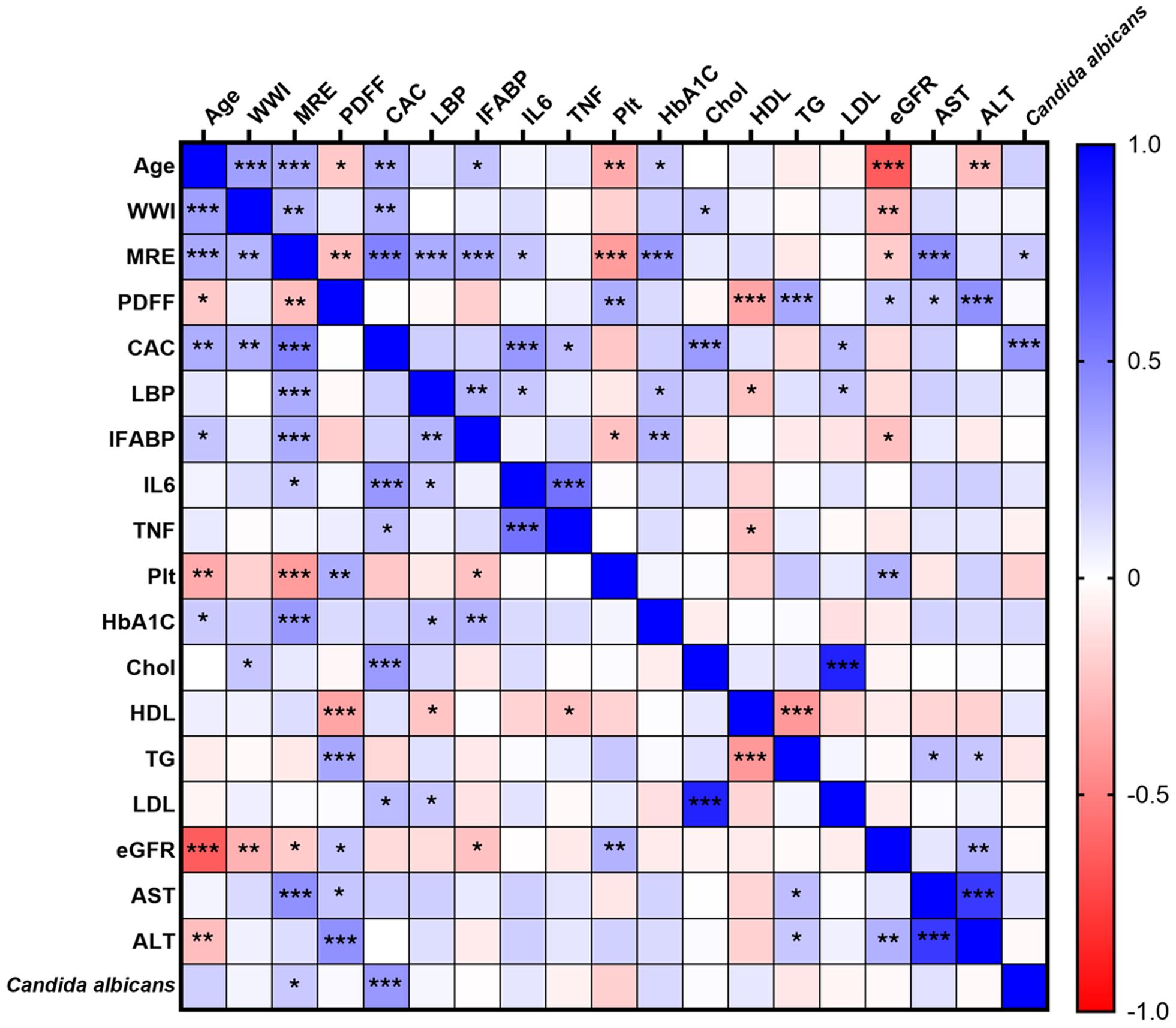 Correlation between <italic>Candida albicans</italic> and clinical parameters.