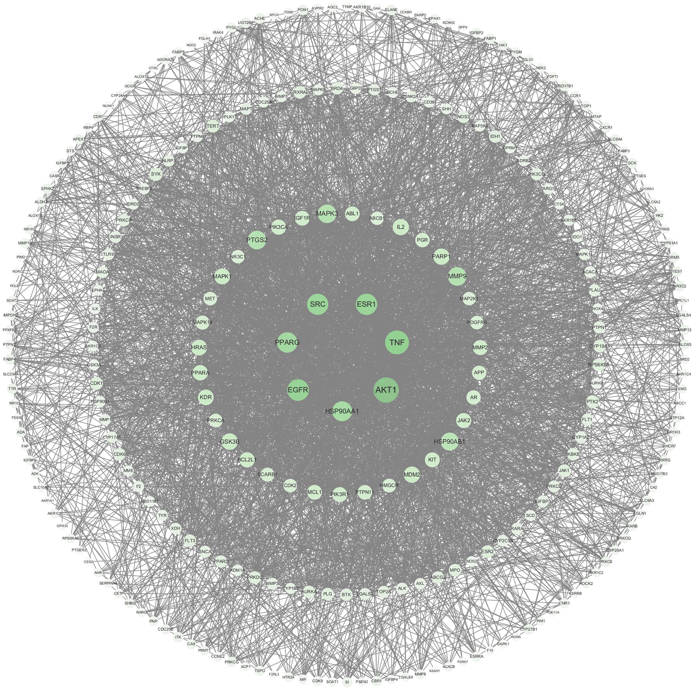Optimization of interaction network between the protein of Wolfberry active ingredients and liver cancer.