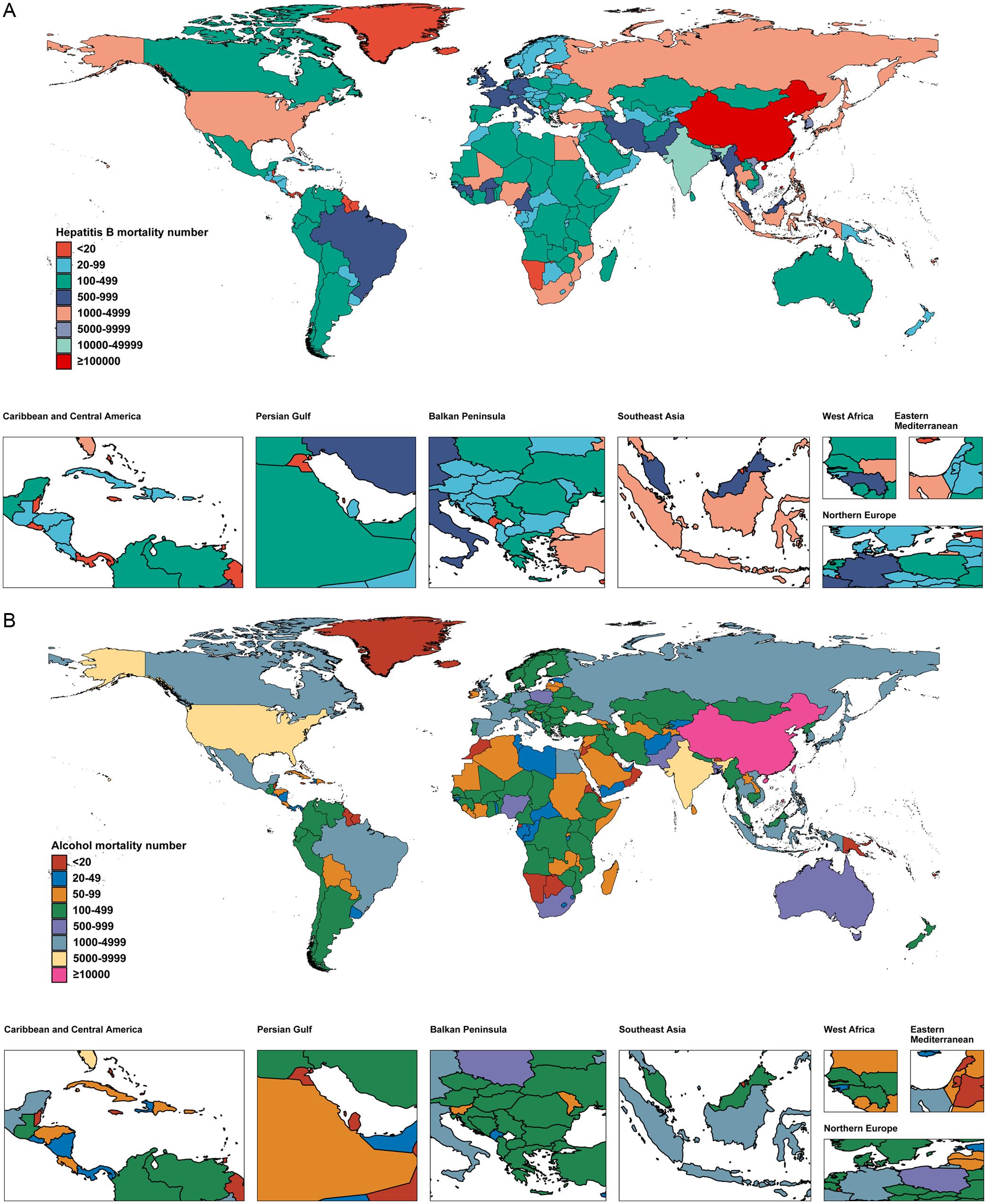 Mortality number of LCHB and LCAL in 2021.