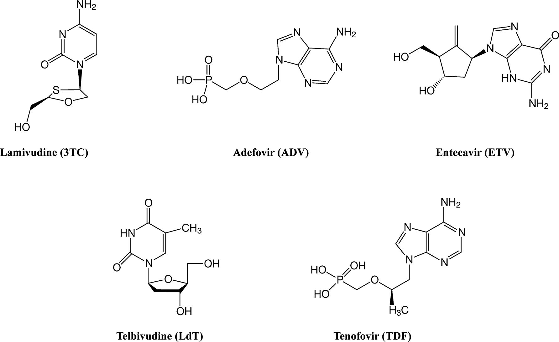 Molecular structures of approved NAs.