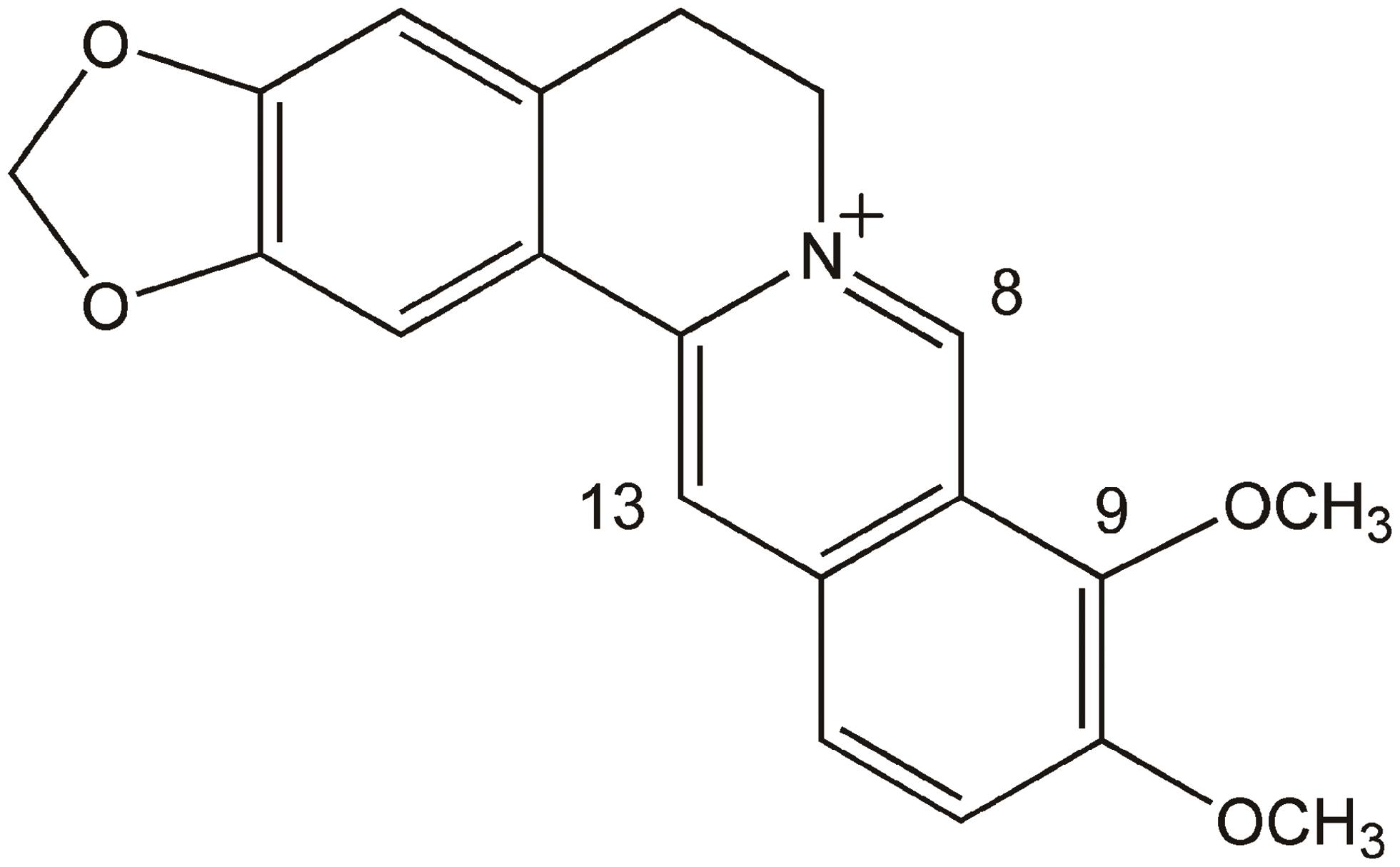 Chemical structure of berberine.