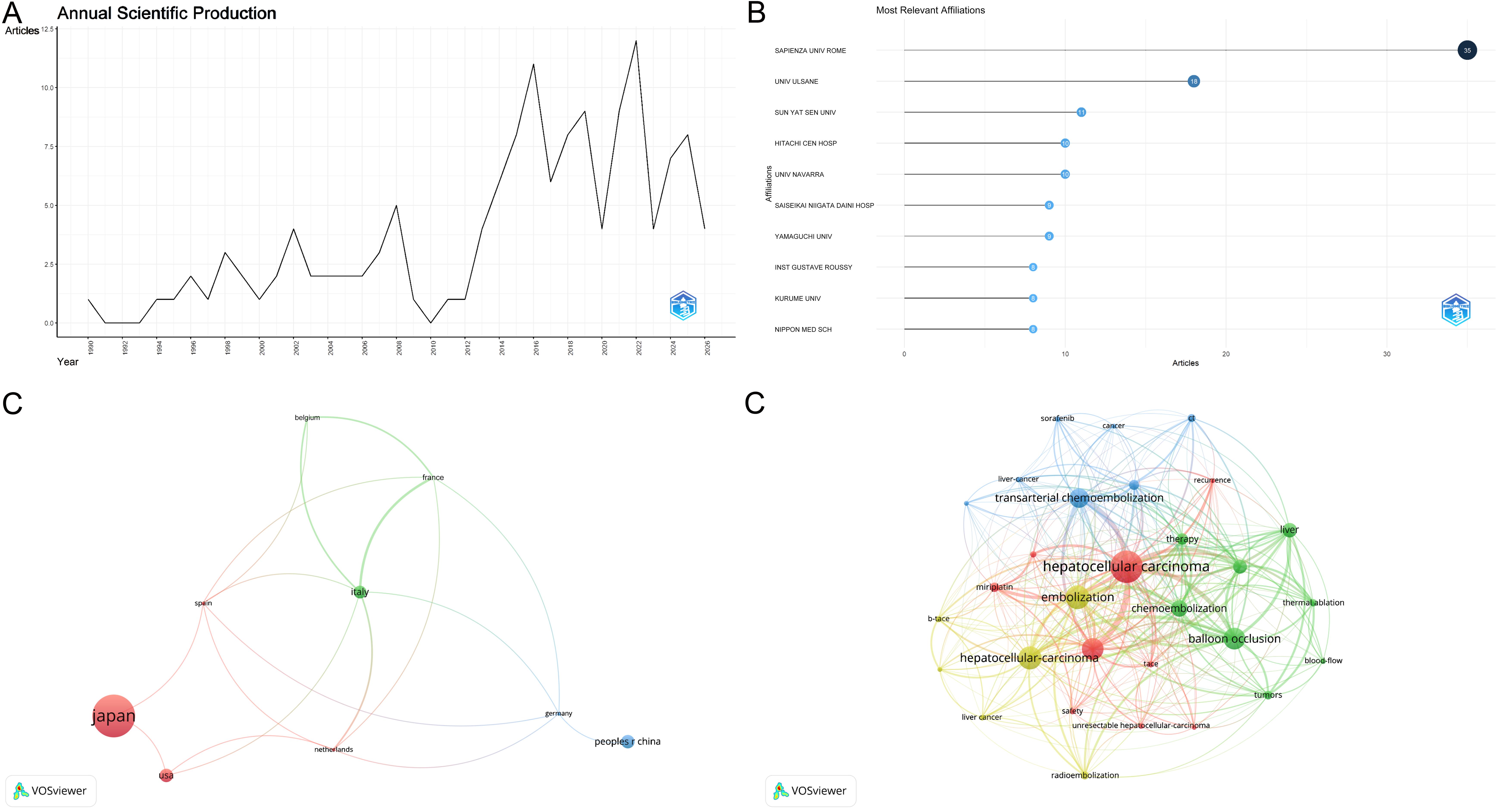 Bibliometric overview of B-TACE research.