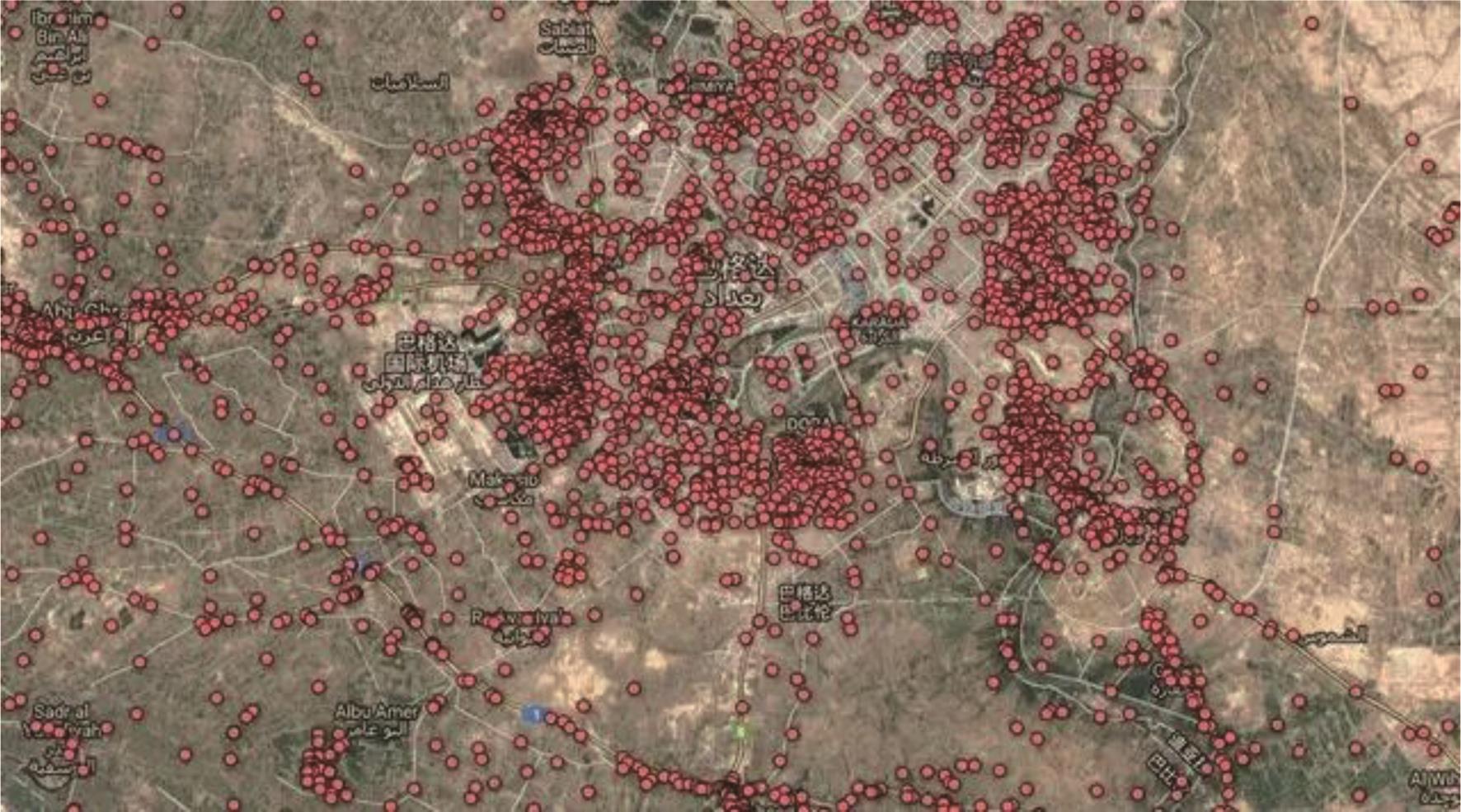 维基百科伊拉克战争日志:每一次死亡地图。