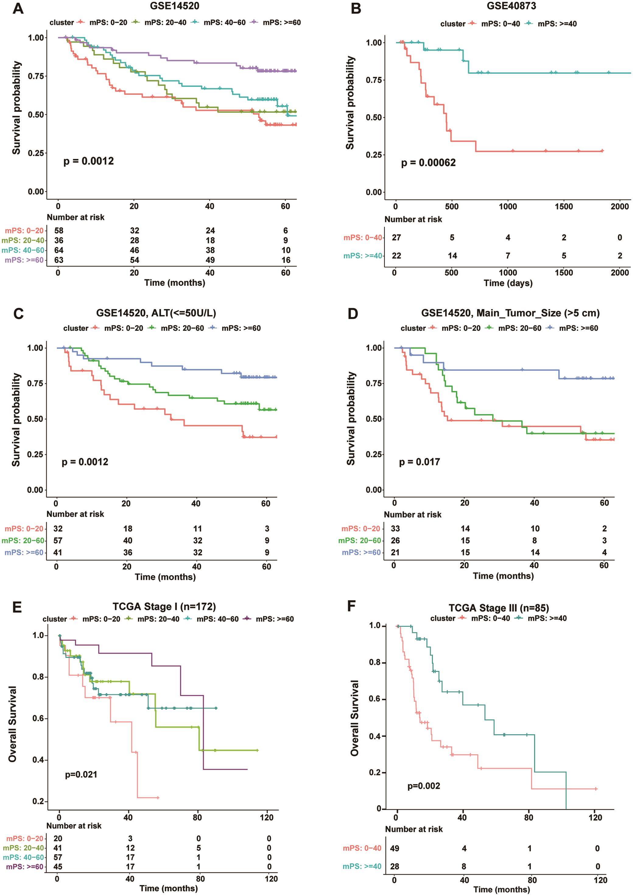 The mHPS predicts prognosis of independent HCC cohorts.