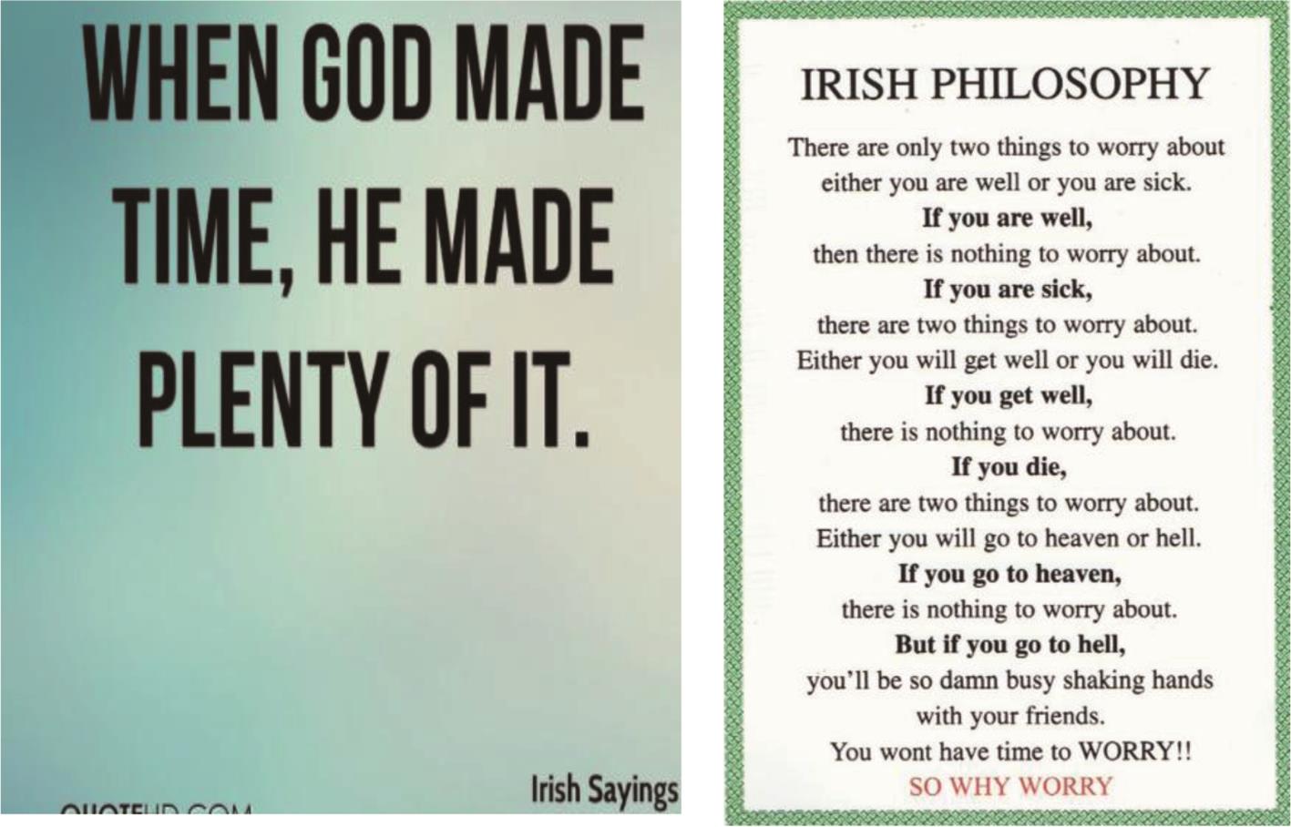 爱尔兰谚语（左）和哲学（右）。