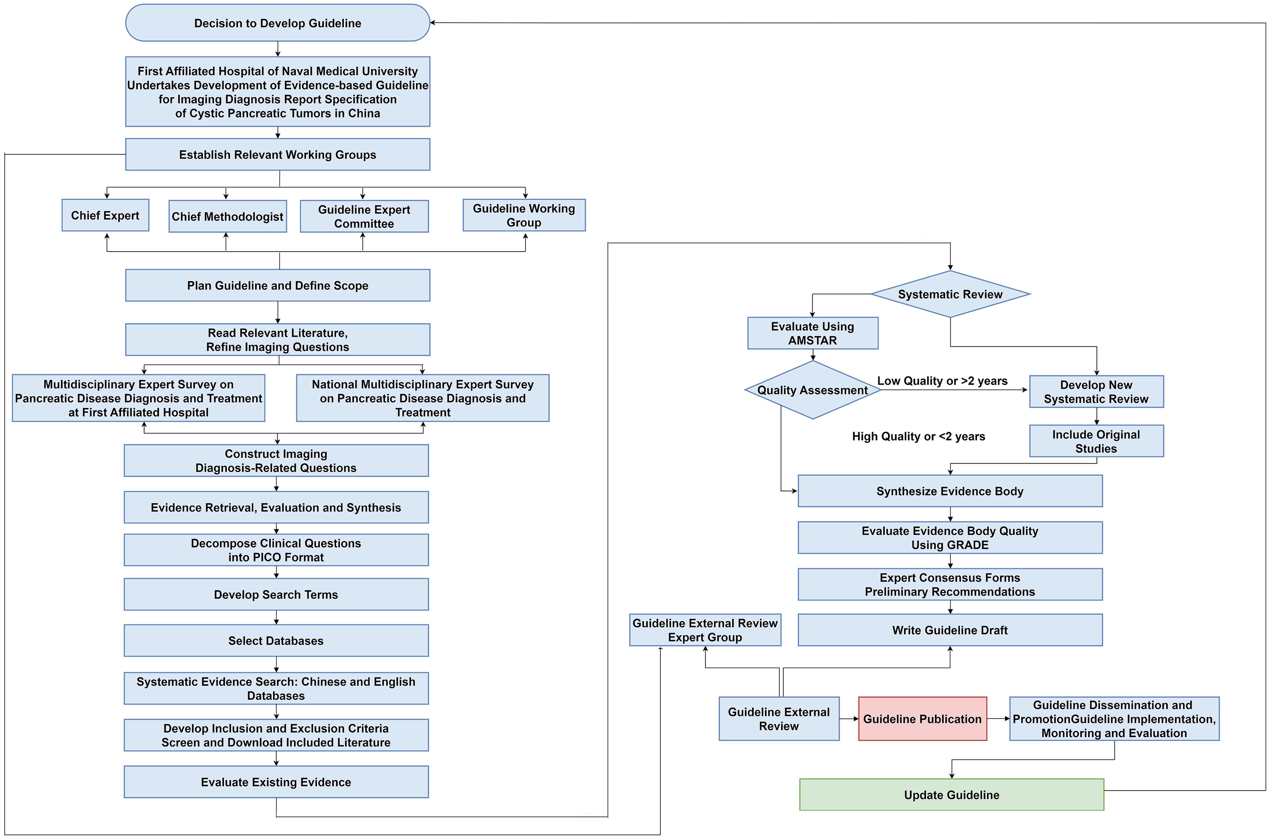 Technical workflow for guideline development.