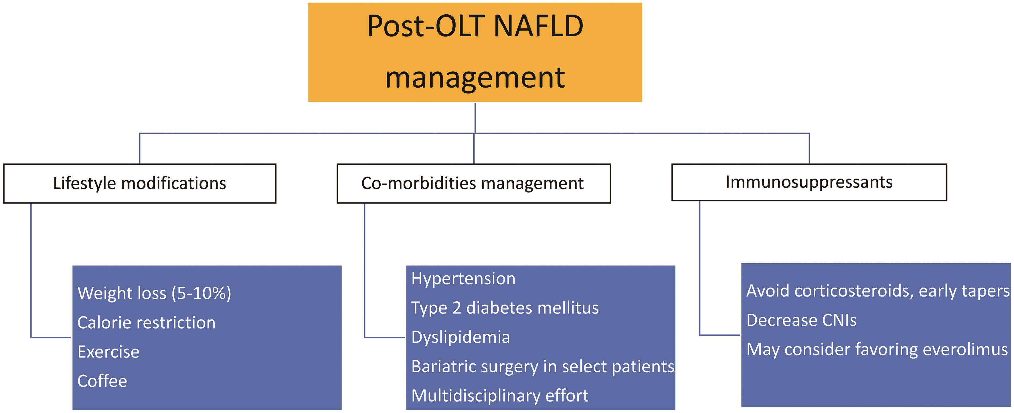 Management for post-liver transplant NAFLD.